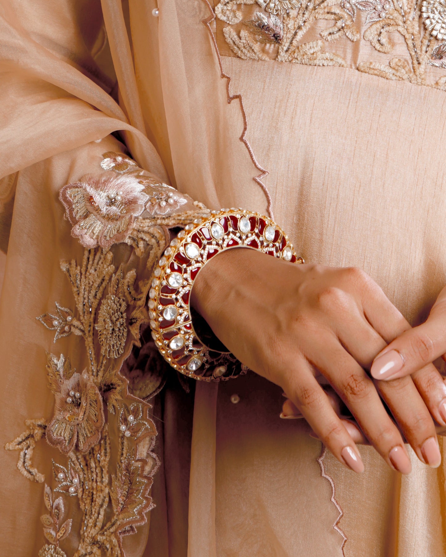 Moissanite Polki Big Pacheli Kada by kaari