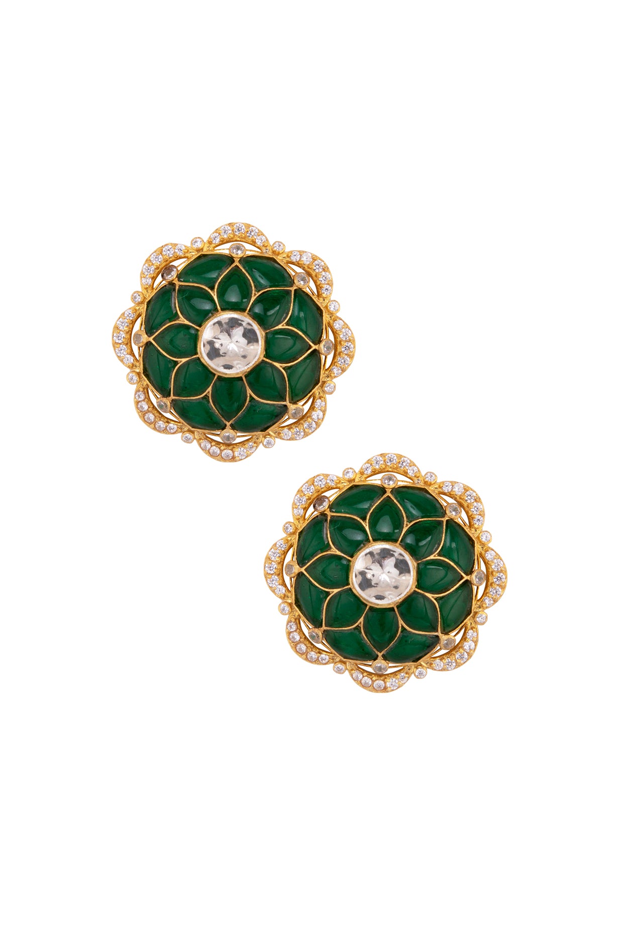 Tarini Green Ear Studs