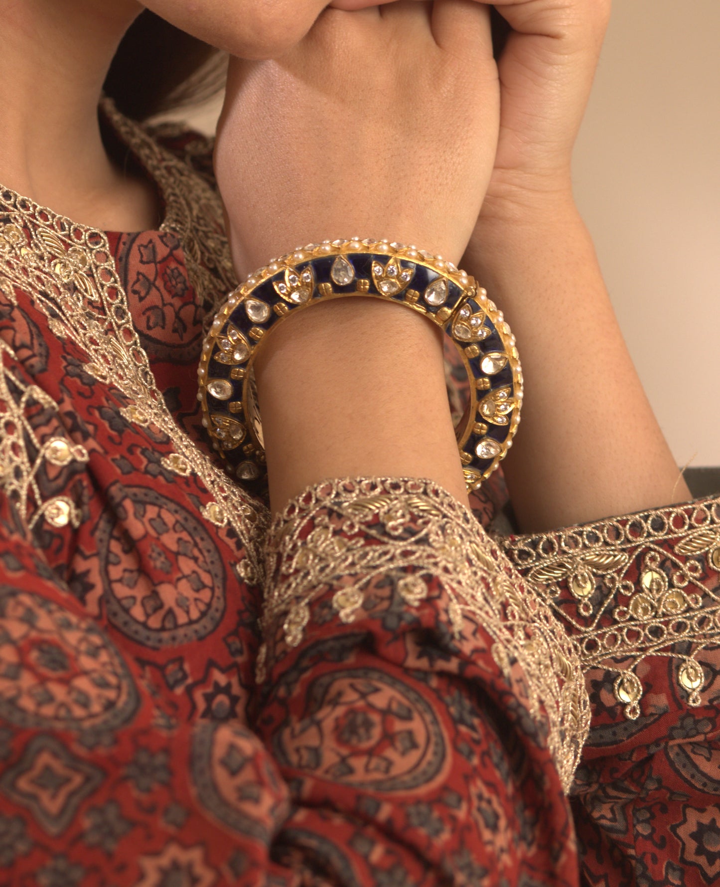 Gold Plated Navy Kada