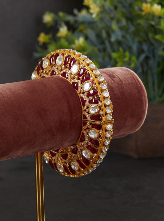 Moissanite Polki Big Pacheli Kada by kaari