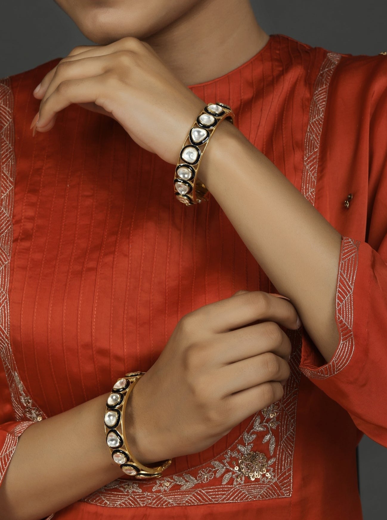 Bangles sapphire and polki