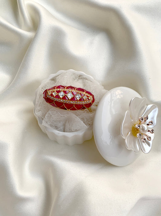 Ruby Oval Two Finger Ring