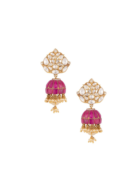 Vellore Polki & Semi Ruby Jhumkis