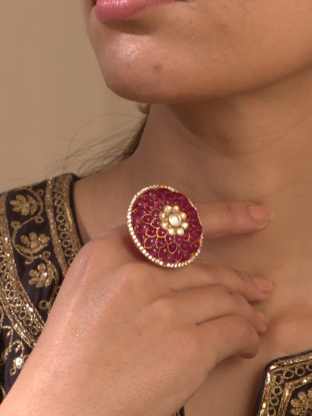 Gold Plated Ruby Ring