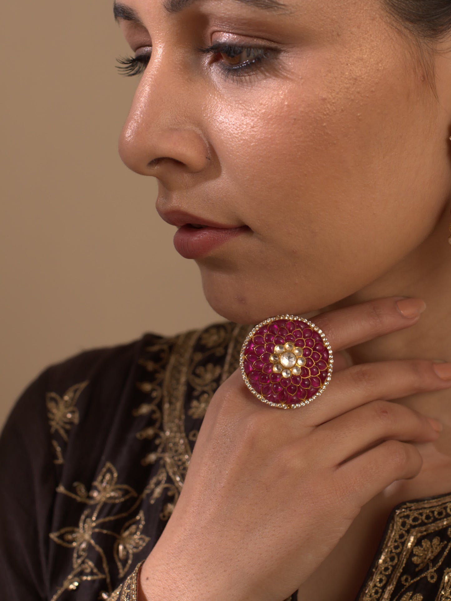 Gold Plated Ruby Ring