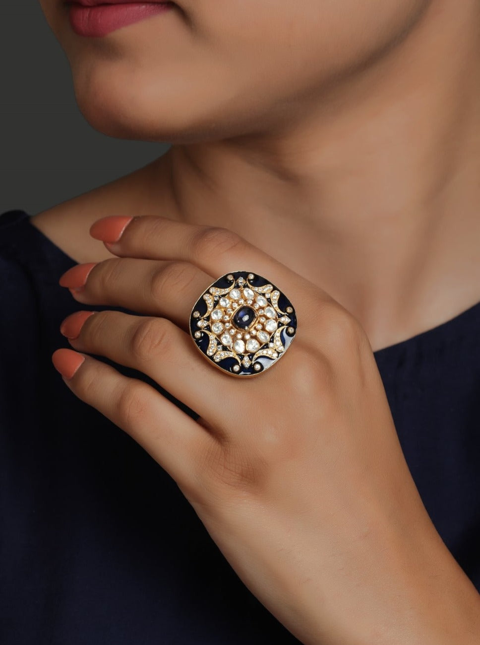 sapphire polki ring