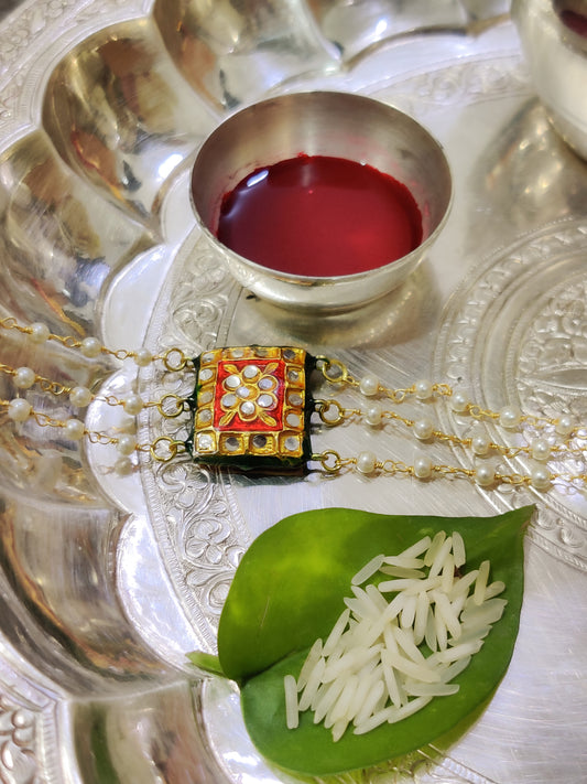 Red Meena Floral Bracelet Lumbi