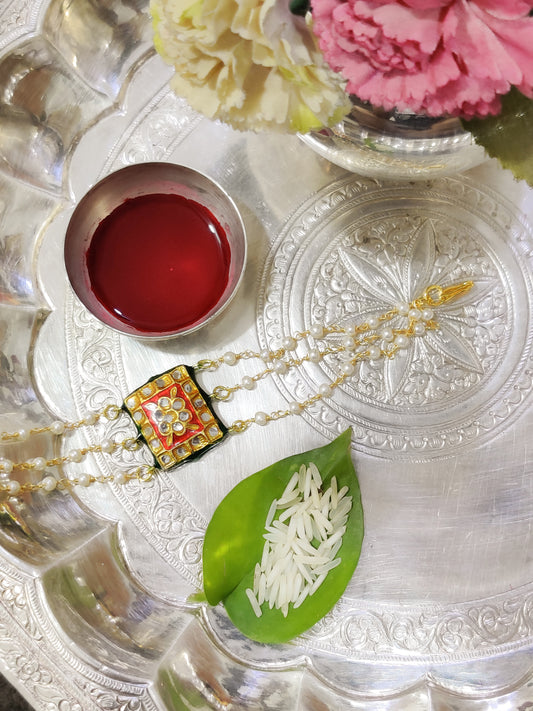 Red Meena Floral Bracelet Lumbi