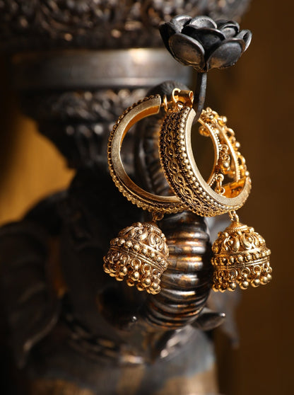 Gold Plated Temple Jhumkis